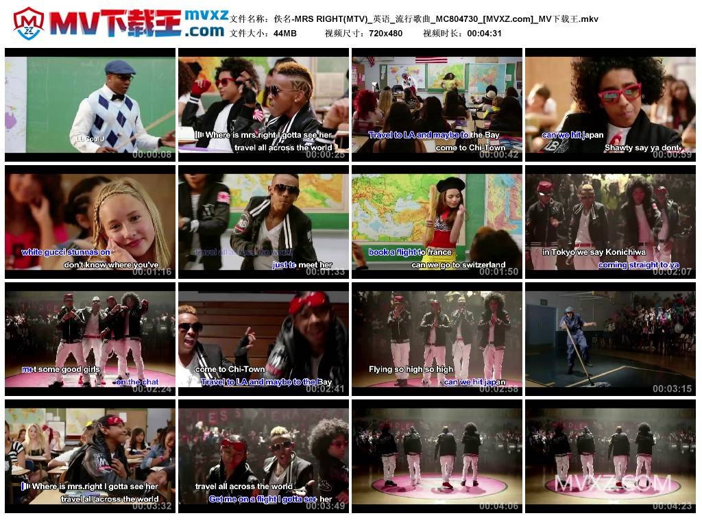 佚名-MRS RIGHT(MTV)_英语_流行歌曲_MC804730